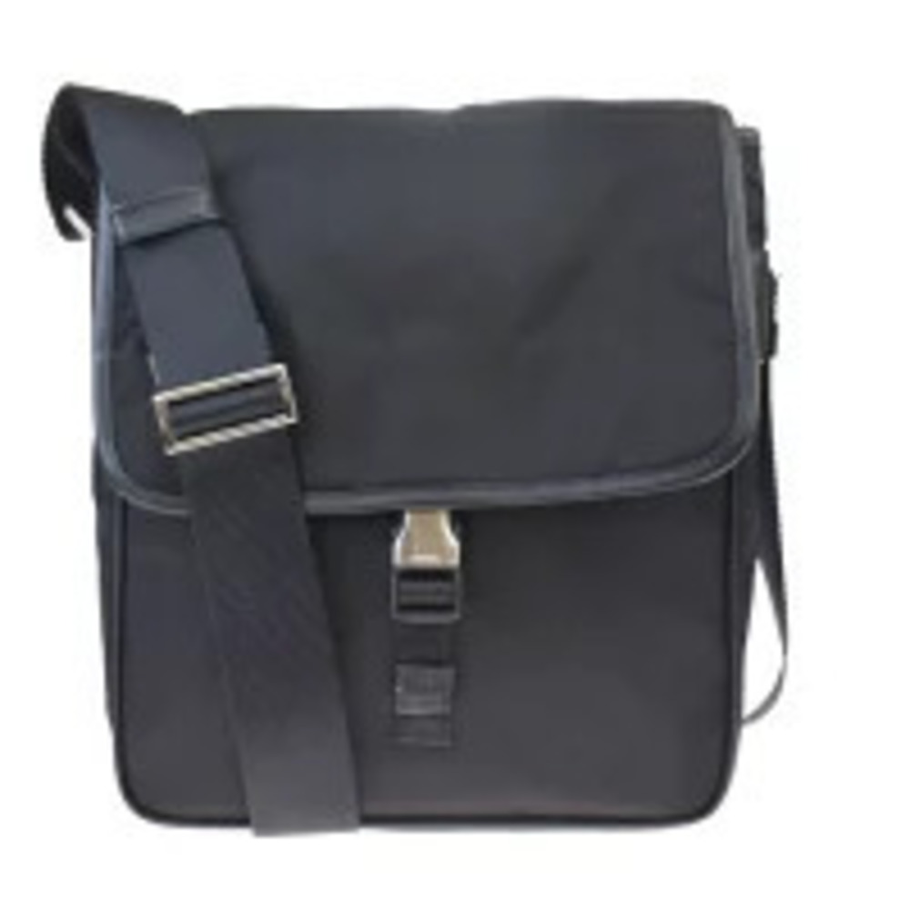 Prada Messenger Bag prominent buckle black leather